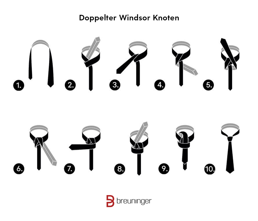 Krawatte binden 12 Anleitungen für einfache Krawattenknoten
