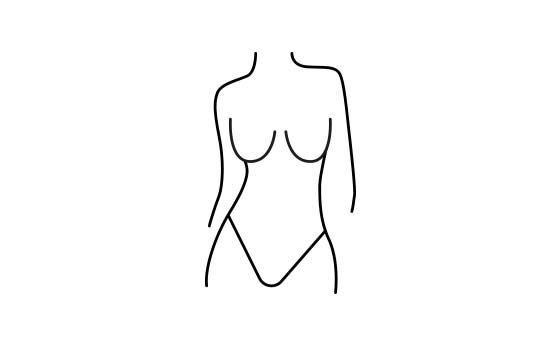 Grafik längliche Brustform