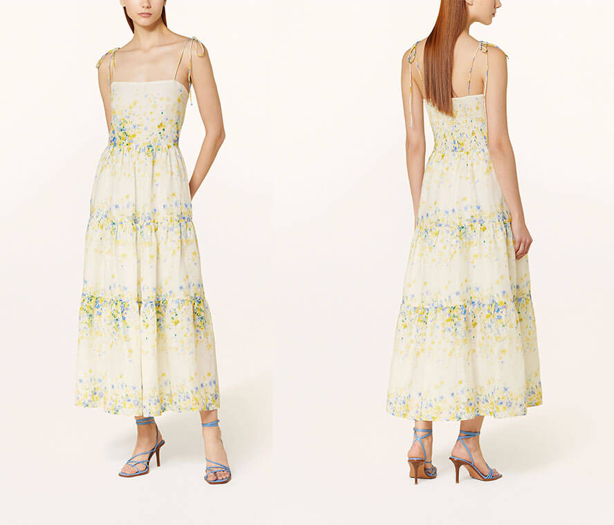 Langes florales Kleid für die standesamtliche Hochzeit