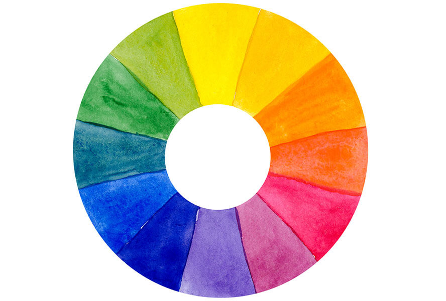 Grafik Farbkreis mit warmen und kalten Farben