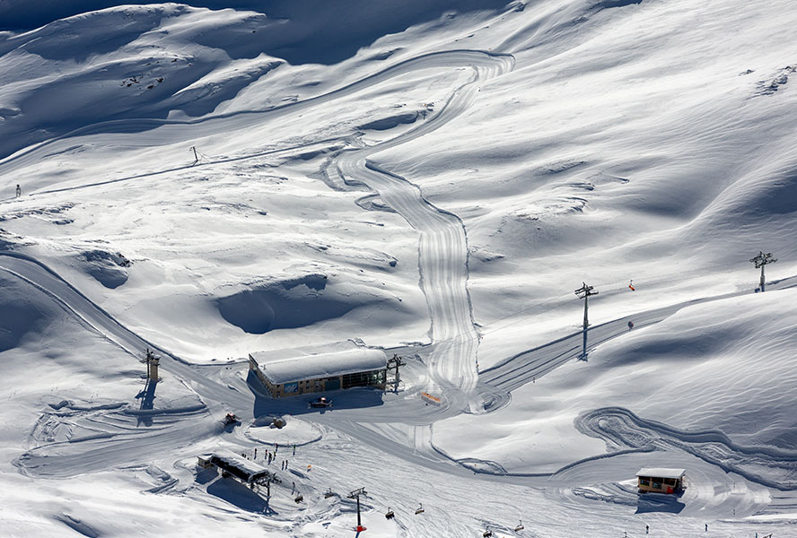 Aussicht über die Skipisten in Garmisch-Partenkirchen